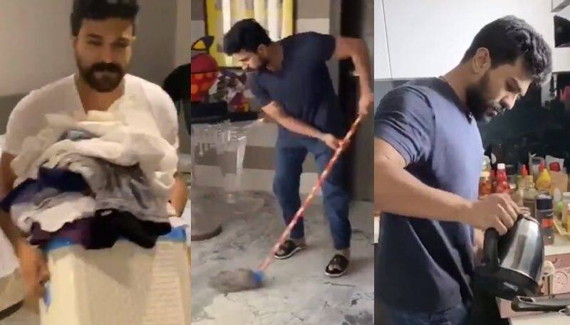 Telugu actor Ram charan learns to make butter from grand mother during lockdown