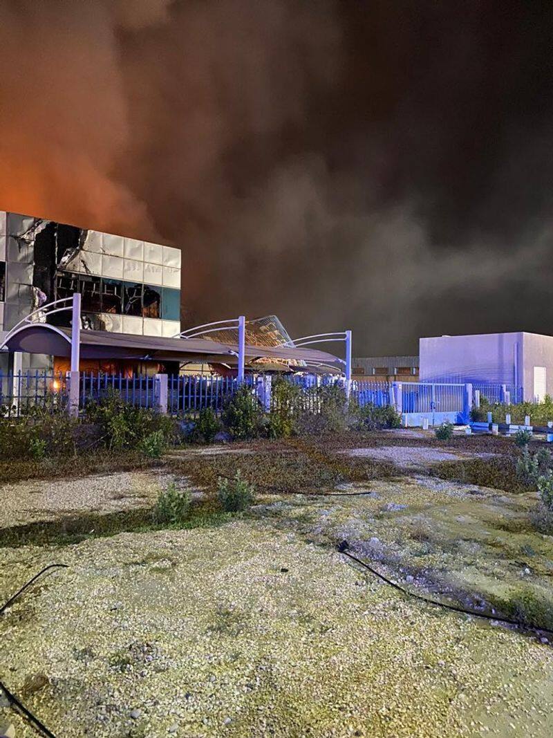 Fire in Jebel Ali petroleum warehouse Dubai UAE
