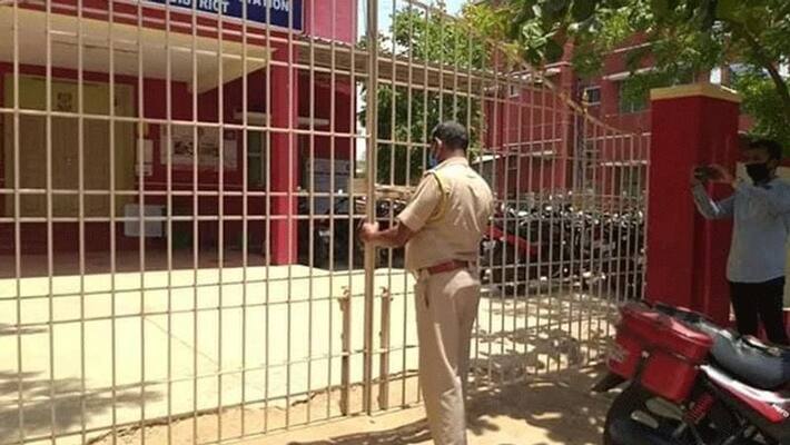 corona affect women police... vaniyambadi police station seal corona affect women police... vaniyambadi police station seal