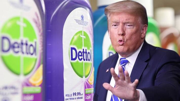 Trump Comments on Dettol,Lizol as medicine for Coronavirus,Company issues statement that they are not meant for humans Trump Comments on Dettol,Lizol as medicine for Coronavirus,Company issues statement that they are not meant for humans