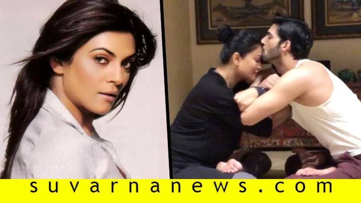 Bollywood sushmita sen gets kissed from rohman shawl during yoga session viral Bollywood sushmita sen gets kissed from rohman shawl during yoga session viral