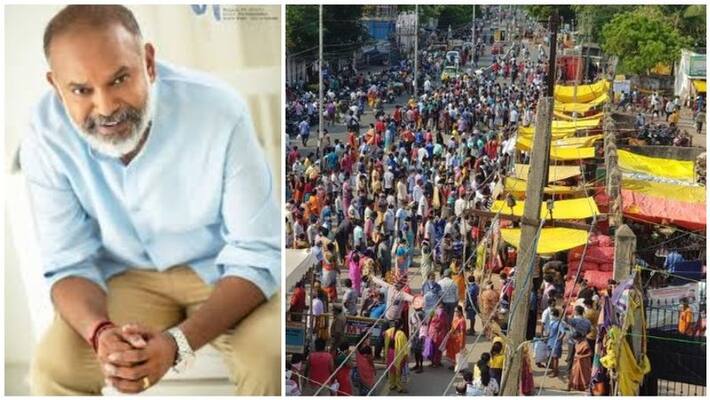 venkat prabu commending coimbedu market people rush venkat prabu commending coimbedu market people rush