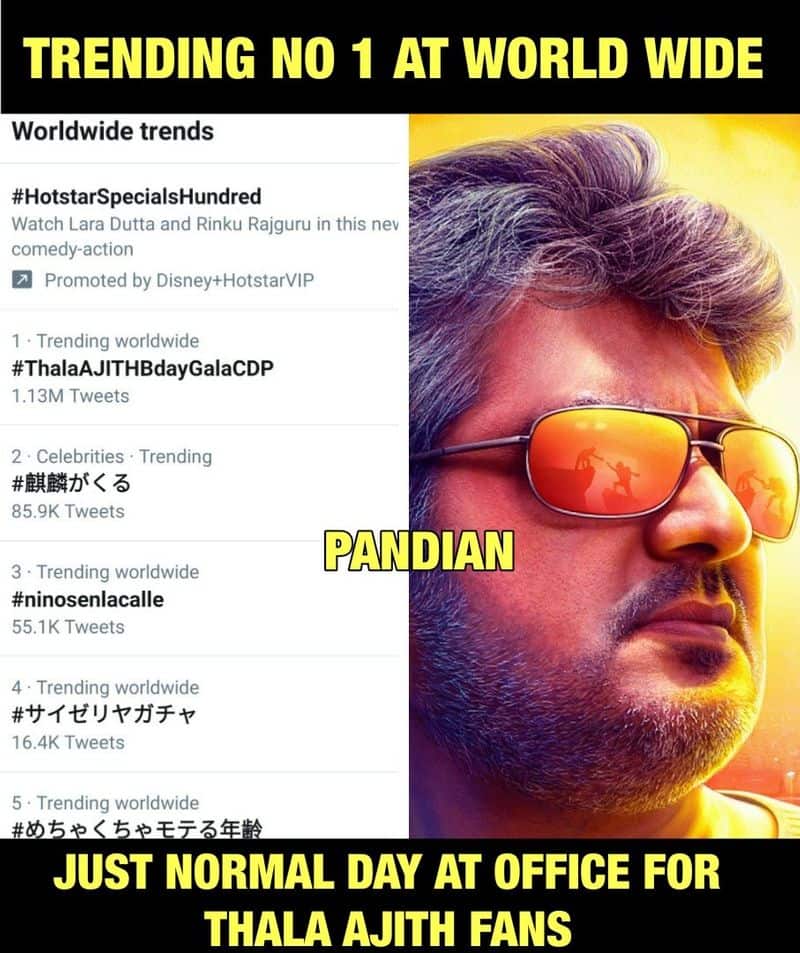 Thala Ajith Birth Day Special Hastag Trends In Twitter