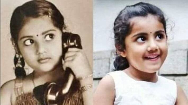 actress meena shared her childhood photo along with her daughter s photo in instagram actress meena shared her childhood photo along with her daughter s photo in instagram