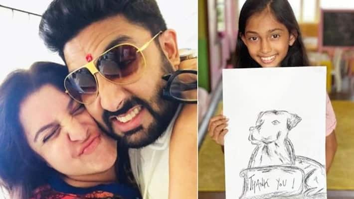 Abhishek Bachchan contributes Rs 1 lakh towards Farah Khan's daughter Anya's sketch for animal charity Abhishek Bachchan contributes Rs 1 lakh towards Farah Khan's daughter Anya's sketch for animal charity