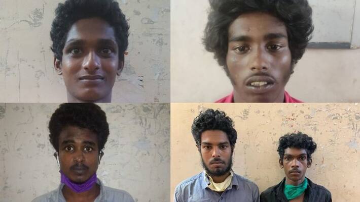 Kovalam police arrest five persons for allegedly stealing liquor bottles Kovalam police arrest five persons for allegedly stealing liquor bottles