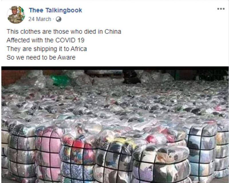 Fact check of China Shipping clothes of covid 19 patients to Africa goes Viral