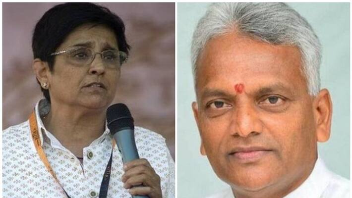puducherry health minister protesting against governor kiran bedi puducherry health minister protesting against governor kiran bedi