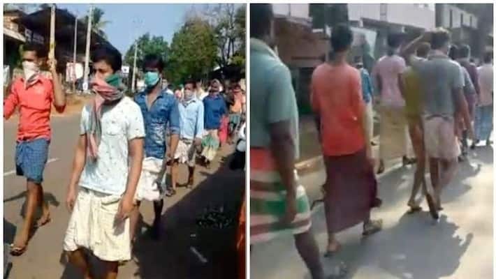 Guest workers flood Kerala streets demanding arrangements to go home Guest workers flood Kerala streets demanding arrangements to go home