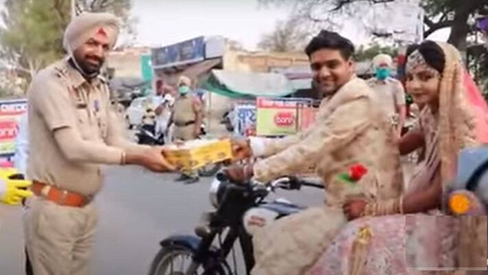 Couple enjoyed Royal enfield marriage in punjab during lockdown Couple enjoyed Royal enfield marriage in punjab during lockdown
