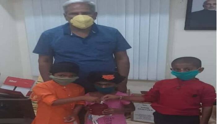 Bagalkot District children donates Rs 1210 to Karnataka CM Covid-19 relief fund Bagalkot District children donates Rs 1210 to Karnataka CM Covid-19 relief fund