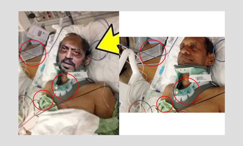 The picture was shared on Facebook and YouTube. When we performed a Google Reverse Image Search, the same picture showed up in a New York Times article but with the face of a different man.