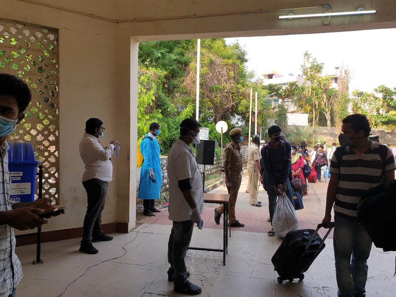 Medical staff at the station checked the temperature of each passenger before allowing them to board and officials ensured that social distancing was adhered to and everyone was wearing masks.