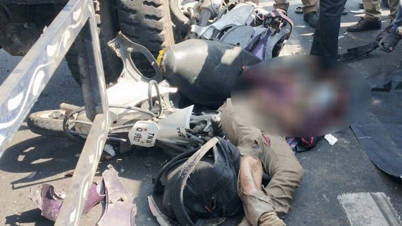chennai accident...Women police dead