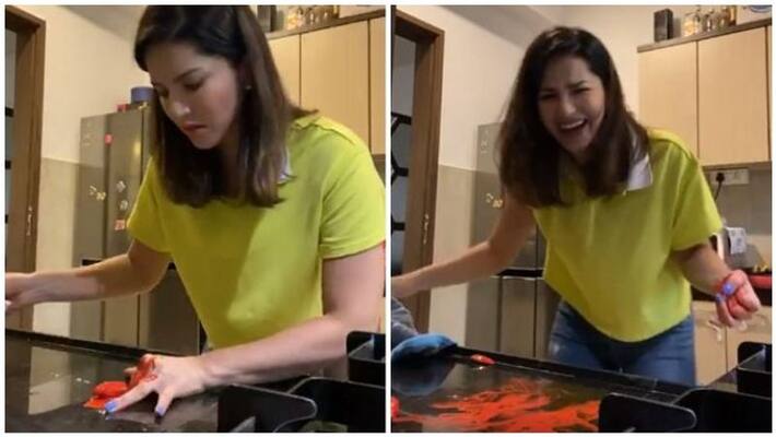 sunny leyone give the shock for her husband viral video sunny leyone give the shock for her husband viral video