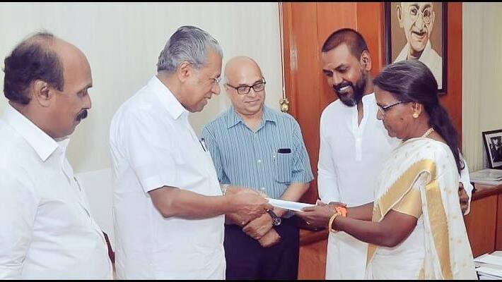 actor raghava lawrence requesting chief minister pinarayu vijayan actor raghava lawrence requesting chief minister pinarayu vijayan