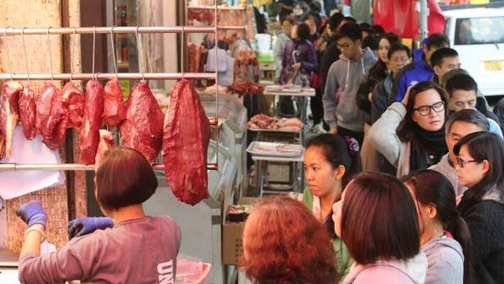 china capital Beijing meat and sea food market has corona china capital Beijing meat and sea food market has corona