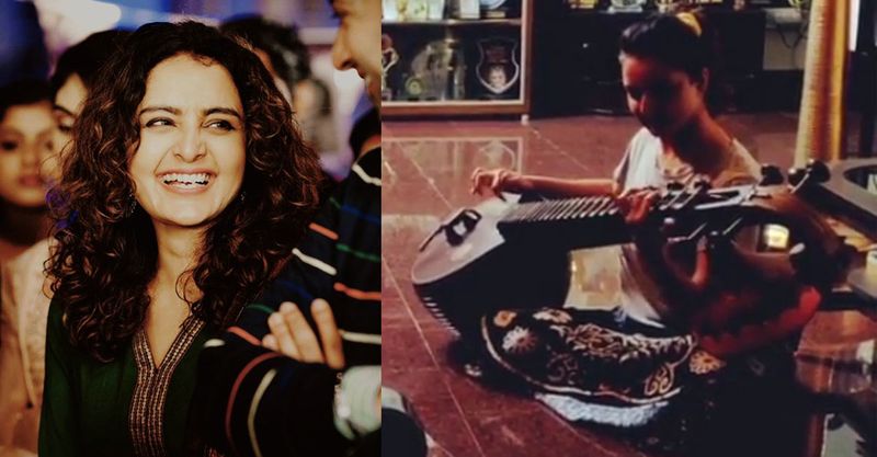 By displaying her skills on the Naada Veena instrument for her little daughter, Manju Warrier skills go to show that she is “Goddess Saraswati's true daughter”.