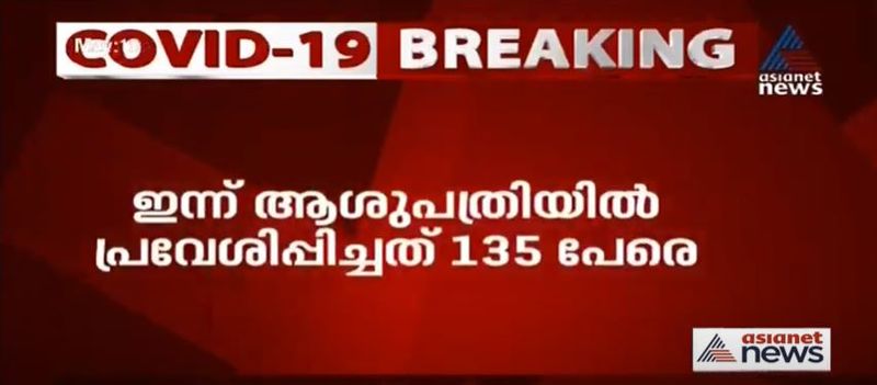 135 പേരെയാണ് ഇന്ന് ആശുപത്രിയിൽ പ്രവേശിപ്പിച്ചത്. ഇതുവരെ 37,464 വ്യക്തികളുടെ (ഓഗ്മെന്റഡ് സാമ്പിൾ ഉൾപ്പെടെ) സാമ്പിൾ പരിശോധനയ്ക്ക് അയച്ചിട്ടുണ്ട്
