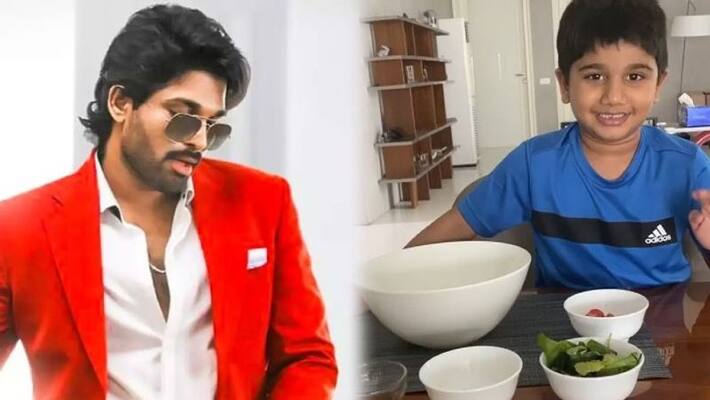 Allu Arjun son Ayaan becomes chef and Allu Sneha posted a video Allu Arjun son Ayaan becomes chef and Allu Sneha posted a video
