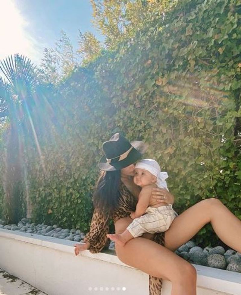 Amy Jackson gets trolled for wearing side chest revealing dress in front of her son ADB