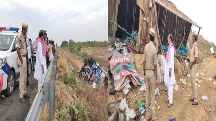 Migrant Workers Lorry accident in nirmal district Migrant Workers Lorry accident in nirmal district