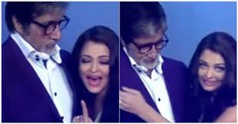 In the video, we can see Big B sharing his excitement. On the other hand, an excited Aishwarya was seen laughing around, kissing and hugging her father-in-law while he was talking to the media.