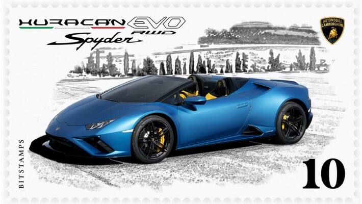 Lamborghini launches first ever collectible digital stamps featuring Huracan EVO RWD Spyder Lamborghini launches first ever collectible digital stamps featuring Huracan EVO RWD Spyder