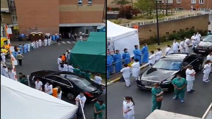 Belgian medics turn their backs on PM during visit to hospital Protest Belgian medics turn their backs on PM during visit to hospital Protest