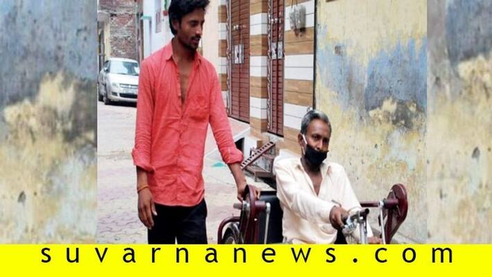 Seeing his disabled friend struggle with tricycle man pushes it for 5 days 350km Seeing his disabled friend struggle with tricycle man pushes it for 5 days 350km