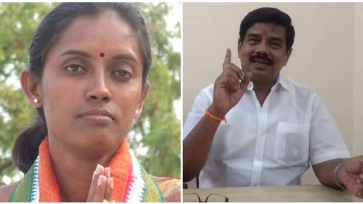 Bjp man attacked Congress MP Jothimani in tv debate Bjp man attacked Congress MP Jothimani in tv debate