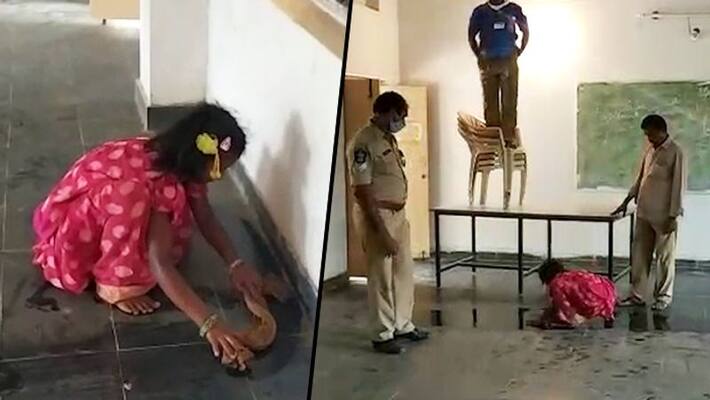 Andhra Pradesh DGP orders probe into video of 6-year-old mopping college room in presence of cop Andhra Pradesh DGP orders probe into video of 6-year-old mopping college room in presence of cop