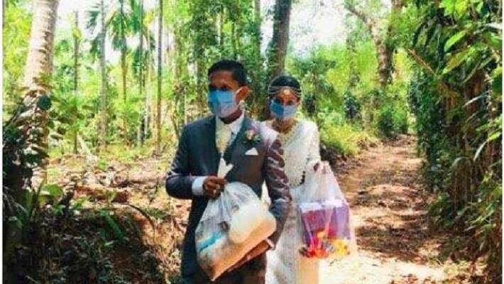 Couple cancel marriage reception decided to help poor during lockdown Couple cancel marriage reception decided to help poor during lockdown