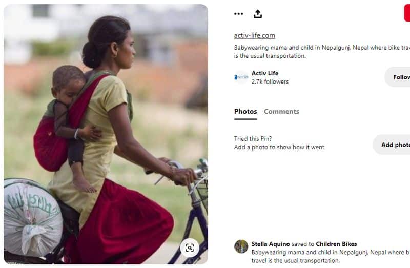 Old image circulating of lady on bicycle as indian migrant during lockdown