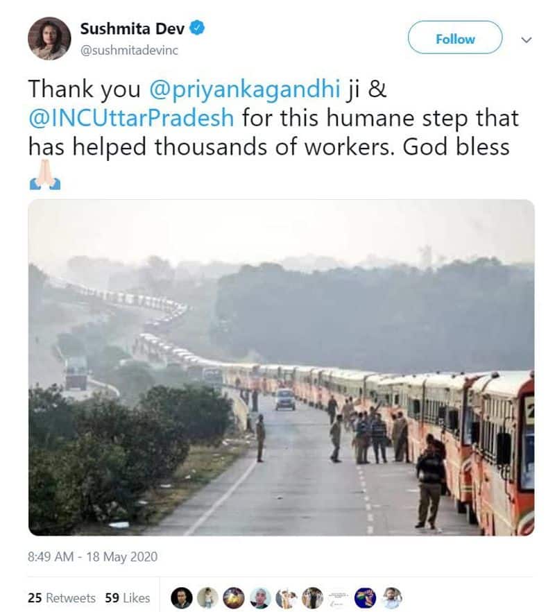 Priyanka Gandhi Vadra 1000 bus image fake