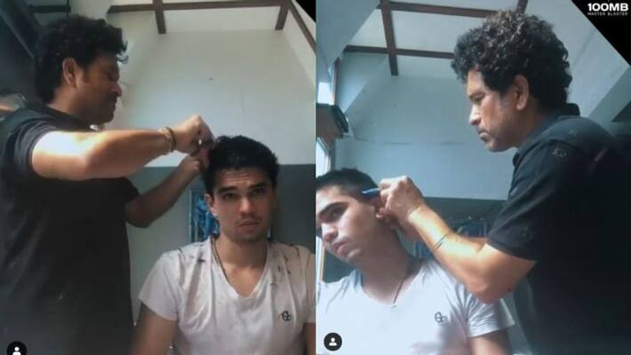 watch video sachin tendulkar cutting hair of arjun tendulkar watch video sachin tendulkar cutting hair of arjun tendulkar