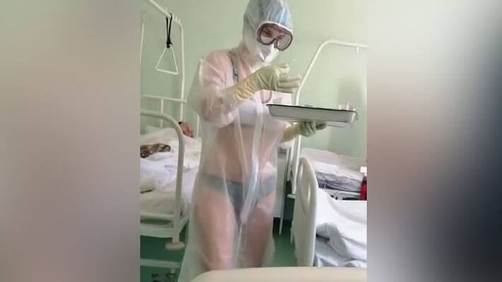 nurse in russia wore only inner wears with ppe nurse in russia wore only inner wears with ppe