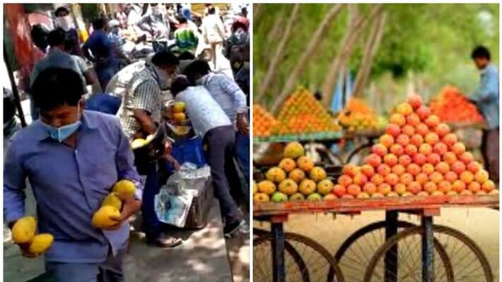 crowd loots mangoes from street vendor in delhi crowd loots mangoes from street vendor in delhi