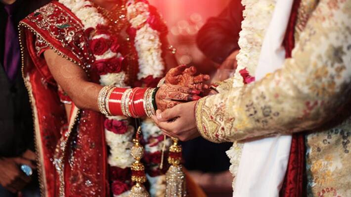 Due to lock down simple marriage done in temple Due to lock down simple marriage done in temple