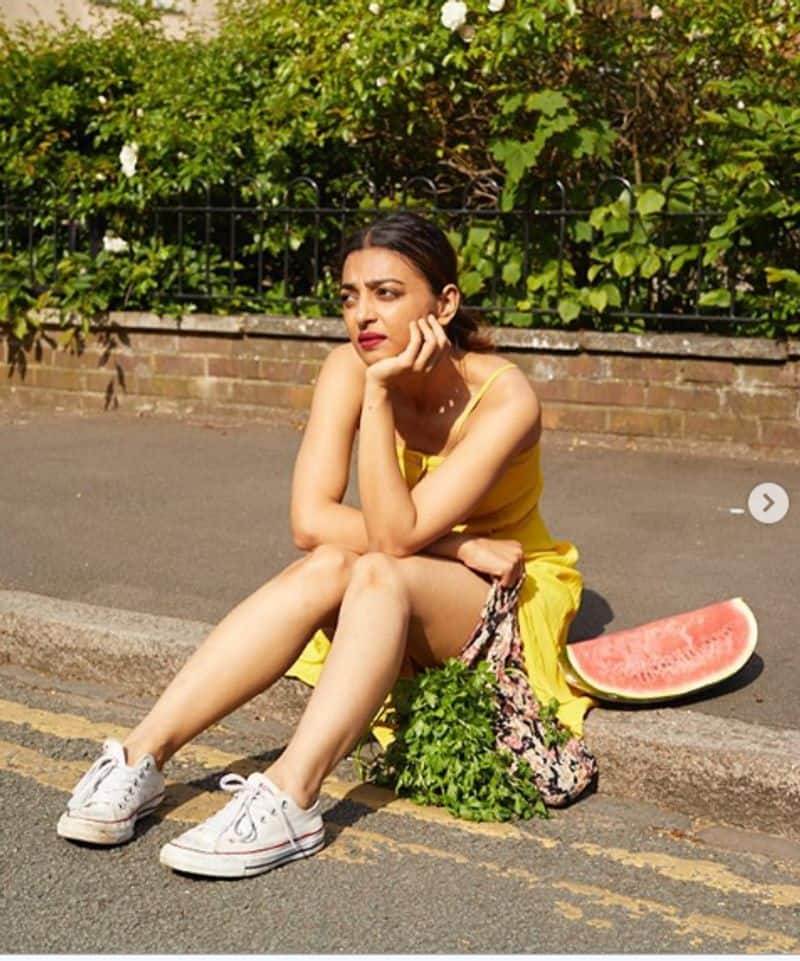Actress Radhika Apte Sitting on London Street Photo Going Viral