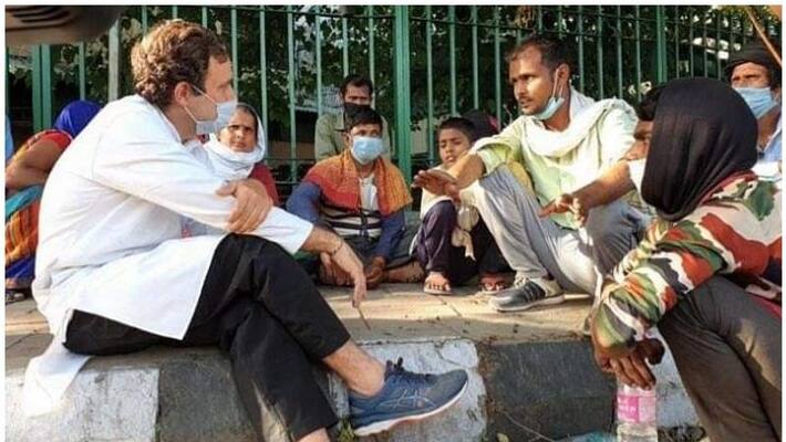 congress released video of rahul gandhi meeting with migrants congress released video of rahul gandhi meeting with migrants