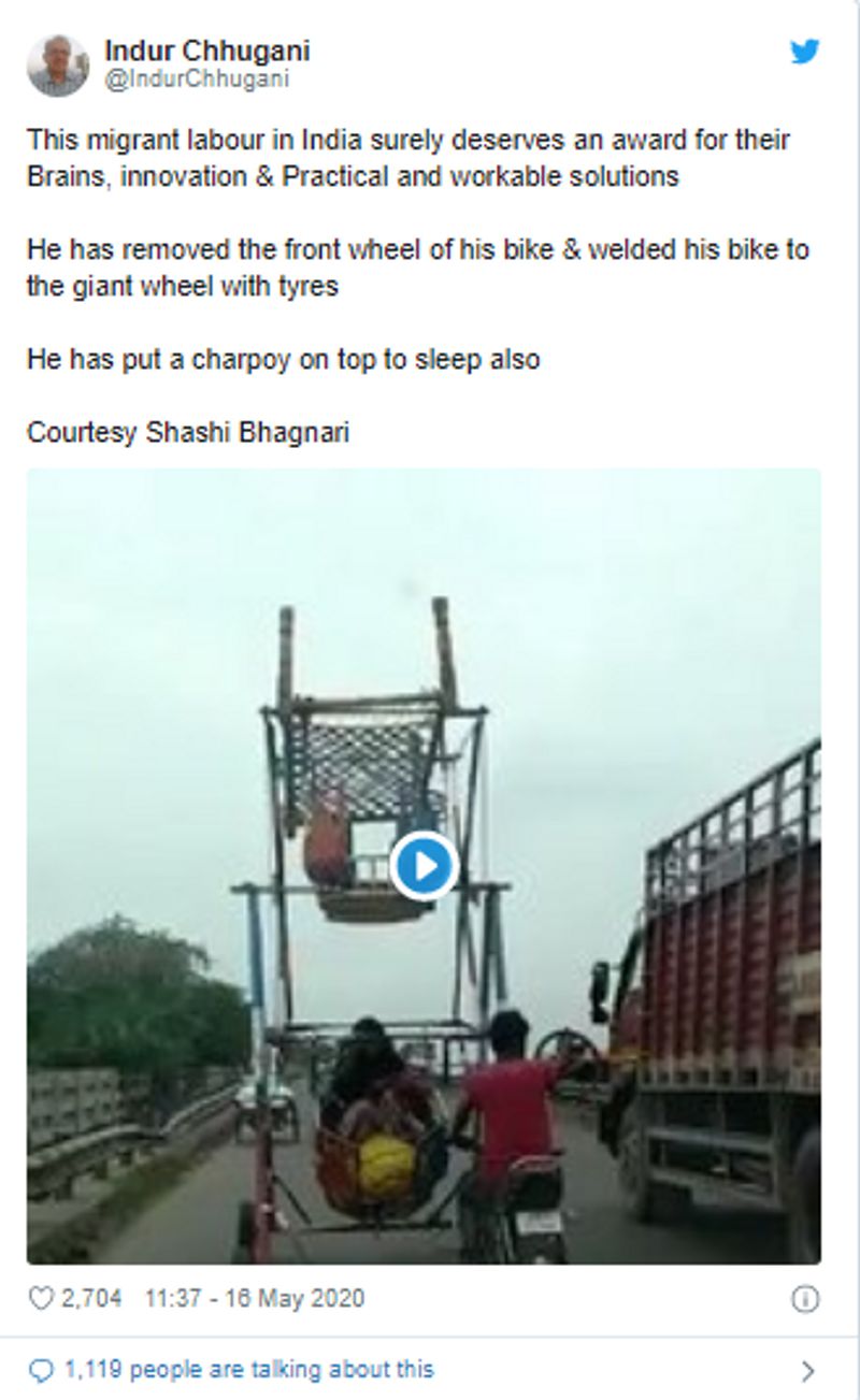 वायरल पोस्ट क्या है?
16 मई को ट्विटर यूज़र @IndurChhugani ने यह वीडियो वायरल टेक्स्ट के साथ शेयर किया और वीडियो का क्रेडिट शशि भग्नारी को दिया। इस ट्वीट को 900 से ज़्यादा बार रिट्वीट किया गया है और 48,000 से ज़्यादा बार देखा गया है। इसी तरह फेसबुक यूज़र डॉक्टर शिशिर अग्रवाल की पोस्ट को भी 1,700 से ज़्यादा बार देखा गया। 