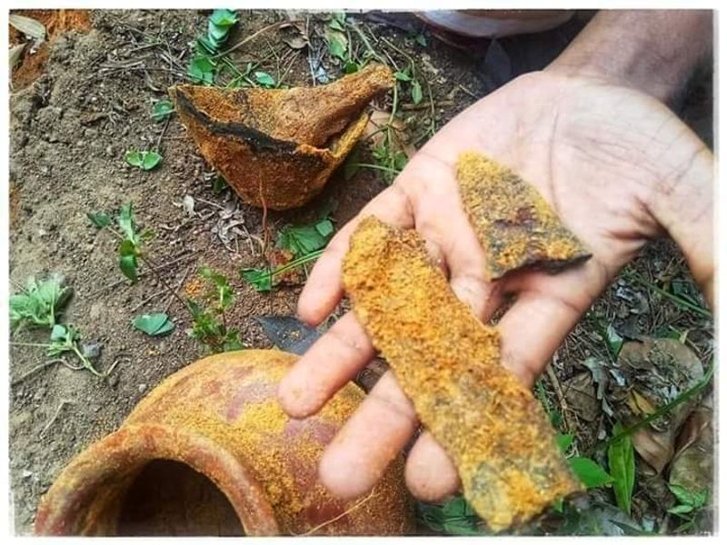 ചെല്ലാർകോവിൽ മയിലാടുംപാറ ക്ഷേത്രത്തിന് സമീപത്തെ കമ്പിയിൽ ബിനോയിയുടെ പുരയിടത്തിൽ മീൻ വളർത്തലിനായി ജലസംഭരണിയൊരുക്കാനായി ജെ.സി.ബി ഉപയോഗിച്ച് കുഴിയെടുക്കുമ്പോഴാണ് മണ്ണിനടിയിൽ നിന്ന് 2 ഭീമൻ നന്നങ്ങാടികൾ കണ്ടെത്തിയത്. കൂടെ രണ്ട് ചെറു കുടങ്ങളും ഉണ്ടായിരുന്നു.
