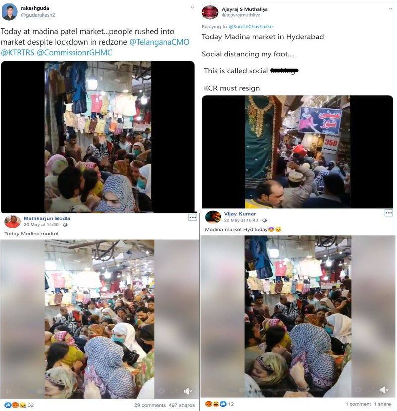 People Violating Lockdown Rules In Hyderabad Madina Market video is fake