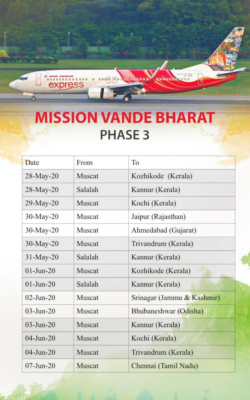 15 flight services from oman in vande Bharat third phase