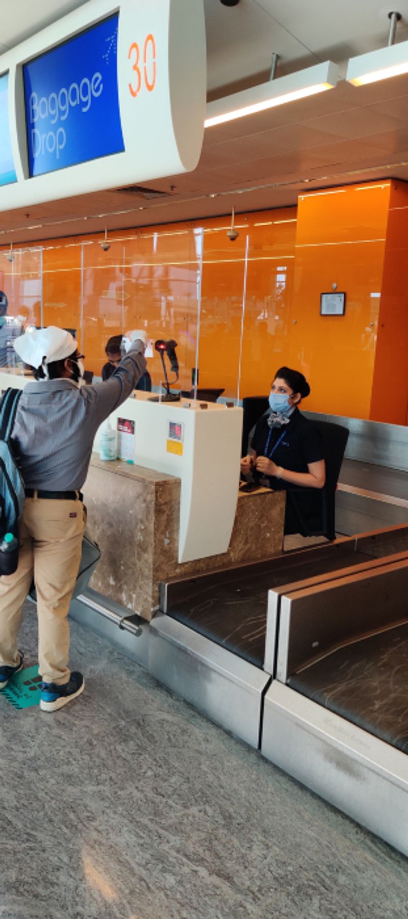 A person is seen checking in at one of the counters at the Bengaluru airport on Monday (May 25)