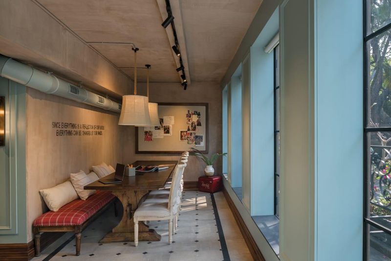 The eclectic workspace looks magnificent with a touch of European style. Kangana got most of her studio's furniture customized and handmade. 