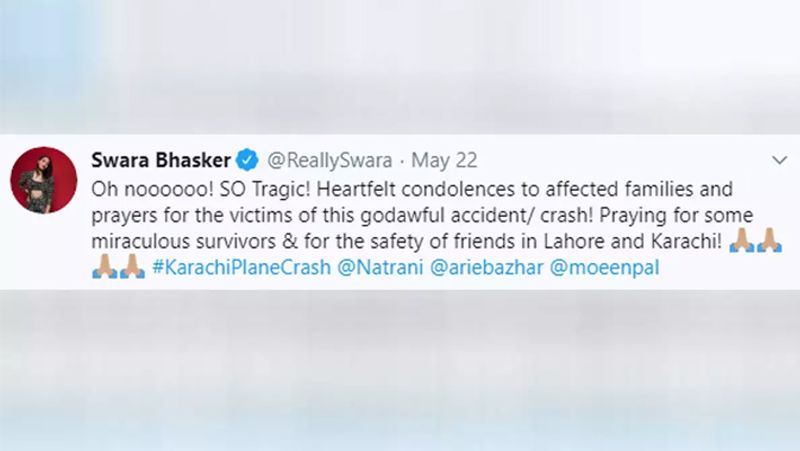 इसके बाद स्वरा भास्कर ने यूजर को जवाब देते हुए लिखा, 'भारत और पाकिस्तान के लोगों के पूर्वज एक ही हैं। हड़प्पा, मोहनजोदाड़ो, इंडस वैली सभ्यता कभी पढ़ा या सुना है? यही दिक्कत होती है जब इतिहास आप व्हाट्सअप यूनिवर्सिटी से पढ़ते हैं। इतिहास ट्विटर के 280 शब्दों से थोड़ा ज्यादा जटिल है।'
