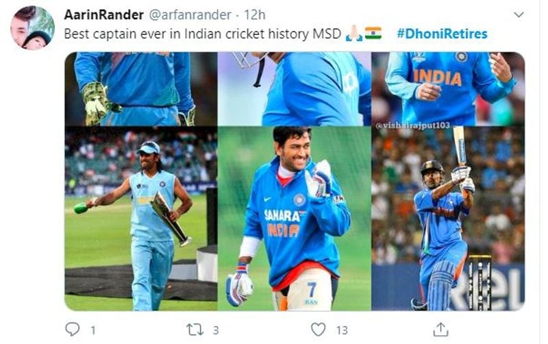This Dhoni supporter hailed the former skipper as the best. Dhoni is the only captain in the history of the game to have won all ICC trophies (World T20, 50-over World Cup and Champions Trophy).