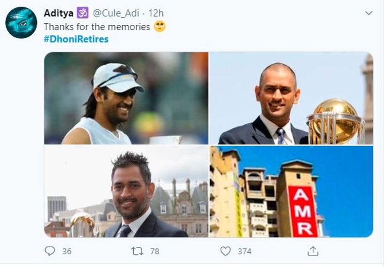 Tributes like this poured in on Twitter. Some fans believed that Dhoni had announced his retirement from cricket.